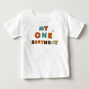 Camiseta Para Bebê Primeira Menina de Aniversário