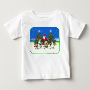 Camiseta Para Bebê Primeira Parada do Papai Noel no Natal