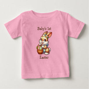 Camiseta Para Bebê Primeira Páscoa do Bebê Personalizado