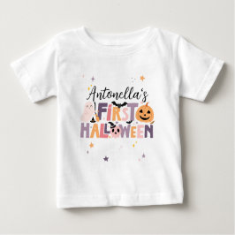Camiseta Para Bebê Primeira roupa de Dia das Bruxas Personalizada do 