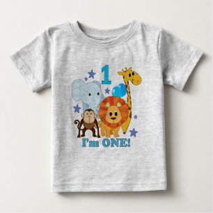 Camiseta Para Bebê Primeira selva do aniversário
