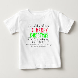 Camiseta Para Bebê Primeira t-shirt de Natal do bebê