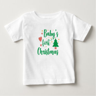 Camiseta Para Bebê Primeira t-shirt de Natal do bebê