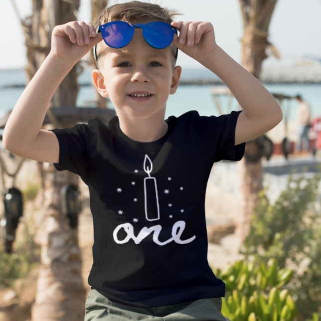 Camiseta Para Bebê Primeira Vela de Aniversário, um aniversário (Criador carregado)