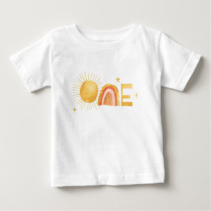 Camiseta Para Bebê Primeira Viagem ao redor do Sol   1º Aniversário 