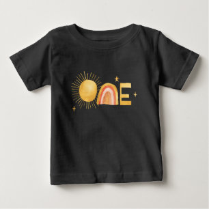 Camiseta Para Bebê Primeira Viagem ao redor do Sol   1º Aniversário