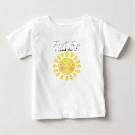 Camiseta Para Bebê Primeira Viagem ao redor do Sol 1º Aniversário
