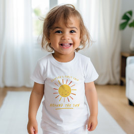 Camiseta Para Bebê Primeira Viagem em Torno do Sol Aniversário de 1 A