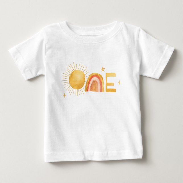 Camiseta Para Bebê Primeira Viagem Em Torno Do Sol | PRIMEIRO ANIVERS (Frente)