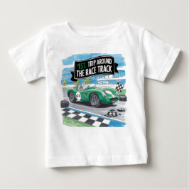 Camiseta Para Bebê Primeira Volta ao Circuito do Menino Aniversariant