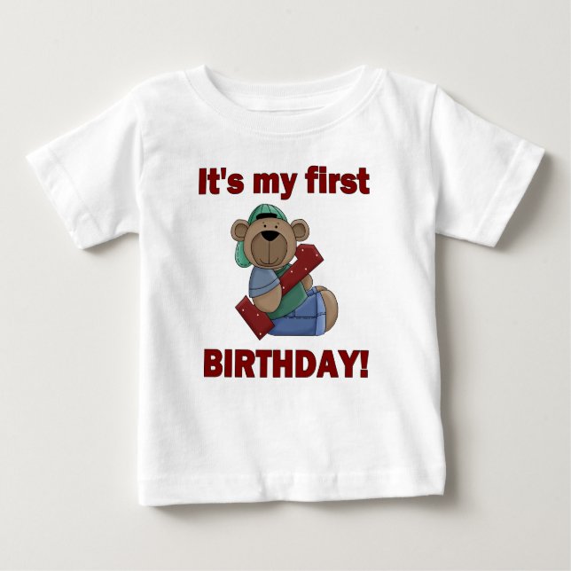 Camiseta Para Bebê Primeiro aniversário (Frente)