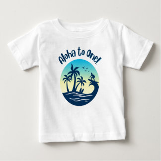 Camiseta Para Bebê Primeiro aniversário, Aloha para um!