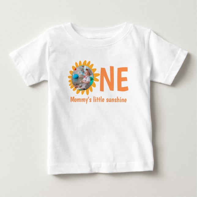 CAMISETA PARA BEBÊ PRIMEIRO ANIVERSARIO BABY FECHA FOTO PERSONALIZADA (Frente)