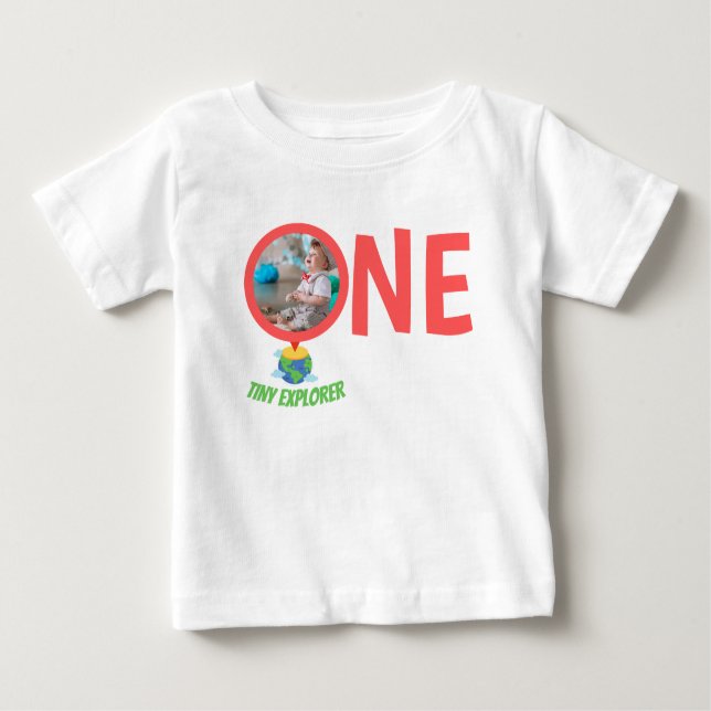 CAMISETA PARA BEBÊ PRIMEIRO ANIVERSARIO BABY FECHA FOTO PERSONALIZADA (Frente)