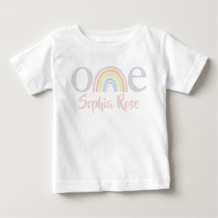 Camiseta Para Bebê Primeiro aniversário, Boho Rainbow Baby T-Shirt