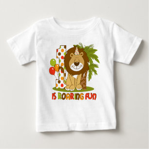 Camiseta Para Bebê Primeiro aniversario bonito do leão