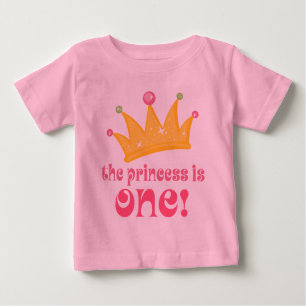 Camiseta Para Bebê Primeiro aniversario bonito o presente da princesa