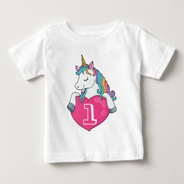 Camiseta Para Bebê primeiro aniversario Bonito Presente De Aniversári (Frente)