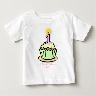 Camiseta Para Bebê Primeiro aniversario - cupcake