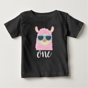 Camiseta Para Bebê Primeiro Aniversário, Cute Llama Face primeiro ani