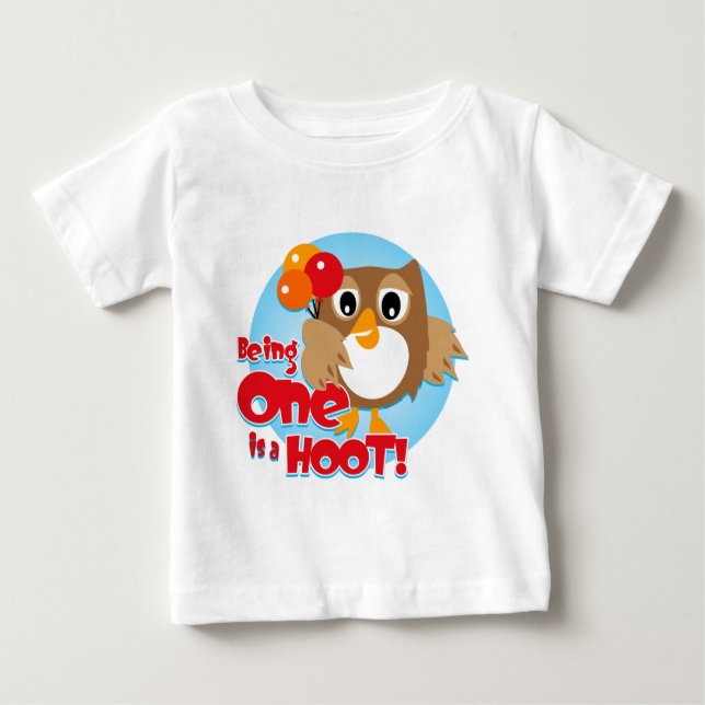Camiseta Para Bebê Primeiro aniversario da coruja (Frente)