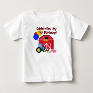 Camiseta Para Bebê Primeiro aniversario da fazenda