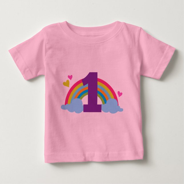 Camiseta Para Bebê Primeiro aniversário das netas (Frente)