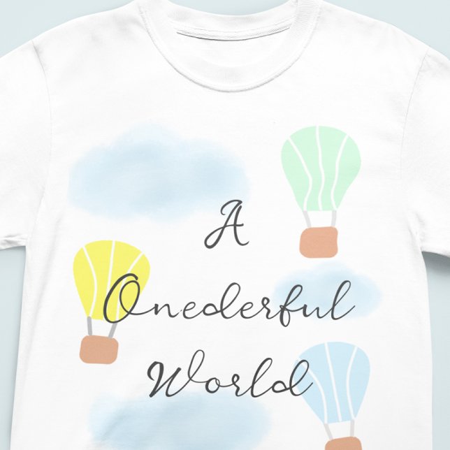 Camiseta Para Bebê Primeiro aniversario de Balão de Ar Quente do Mund (Criador carregado)