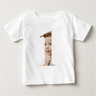 Camiseta Para Bebê Primeiro aniversario De Bebê Foto Personalizada