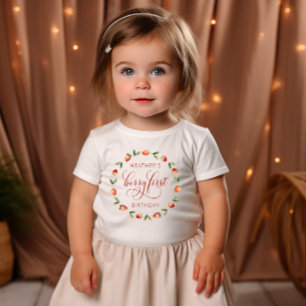 Camiseta Para Bebê Primeiro Aniversário de Berry