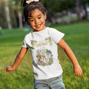 Camiseta Para Bebê Primeiro aniversario De Cogumelo De Primeira Madei