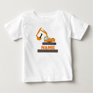 Camiseta Para Bebê primeiro aniversario de construção - personaliza