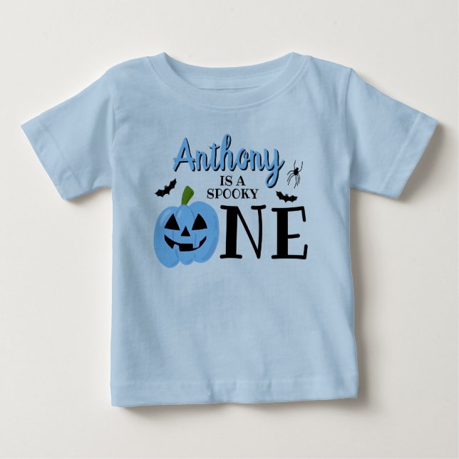 Camiseta Para Bebê Primeiro aniversario de Dia das Bruxas Spooky One (Frente)