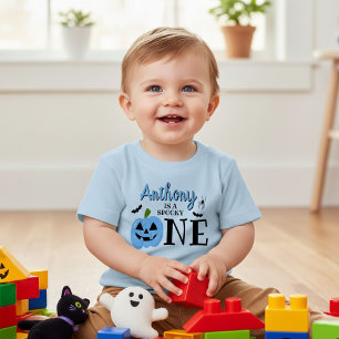 Camiseta Para Bebê Primeiro aniversario de Dia das Bruxas Spooky One