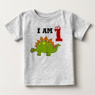Camiseta Para Bebê Primeiro aniversario de Dinossauro Gelado