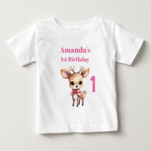Camiseta Para Bebê Primeiro aniversario de Ilustração de Cartoon de V