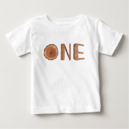 Camiseta Para Bebê Primeiro aniversario de Madeira Russo Um
