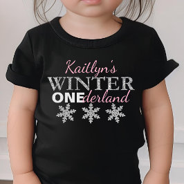 Camiseta Para Bebê Primeiro aniversario de Winter ONEderland
