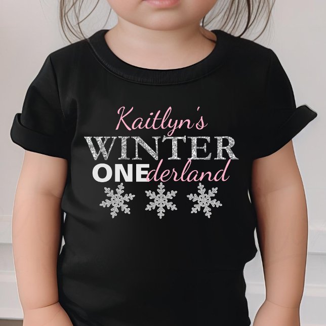 Camiseta Para Bebê Primeiro aniversario de Winter ONEderland (Criador carregado)
