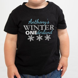 Camiseta Para Bebê Primeiro aniversario de Winter ONEderland