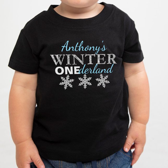 Camiseta Para Bebê Primeiro aniversario de Winter ONEderland (Criador carregado)