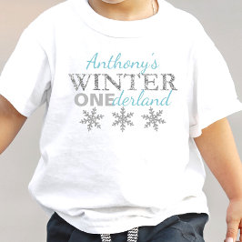 Camiseta Para Bebê Primeiro aniversario de Winter ONEderland