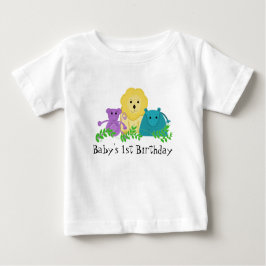 Camiseta Para Bebê Primeiro aniversario de Zoo
