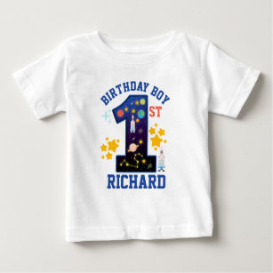 Camiseta Para Bebê Primeiro Aniversário - design do Espaço