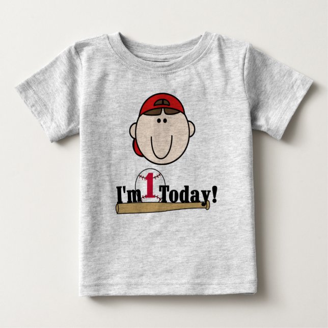 Camiseta Para Bebê Primeiro aniversário do basebol triguenho (Frente)