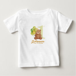 Camiseta Para Bebê Primeiro Aniversário do Beary