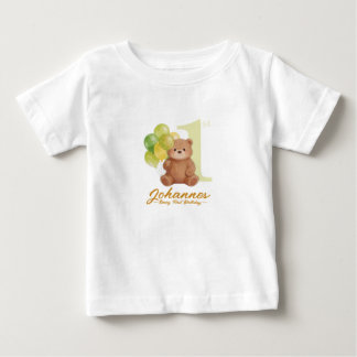 Camiseta Para Bebê Primeiro Aniversário do Beary