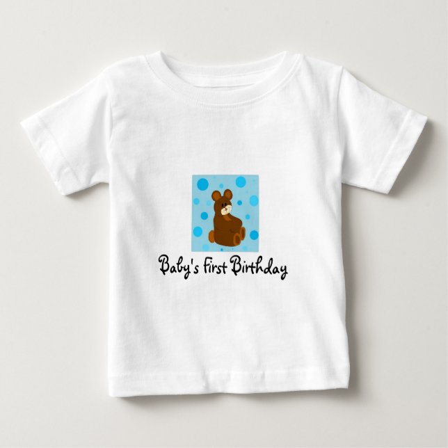 Camiseta Para Bebê Primeiro aniversário do bebê (Frente)