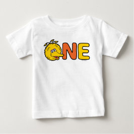 Camiseta Para Bebê Primeiro Aniversário do Big Bird