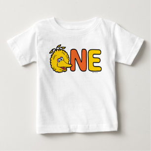 Camiseta Para Bebê Primeiro Aniversário do Big Bird